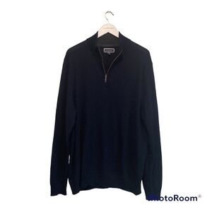 Club room Mens Navy 1/4 Zip Wool Mix Pullover Sweater | XL